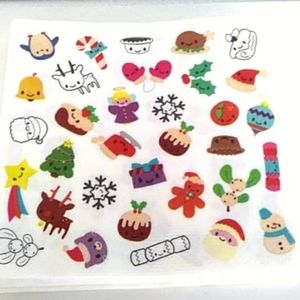 Kawaii Cute Colorful Holiday Napkins 14 pieces
